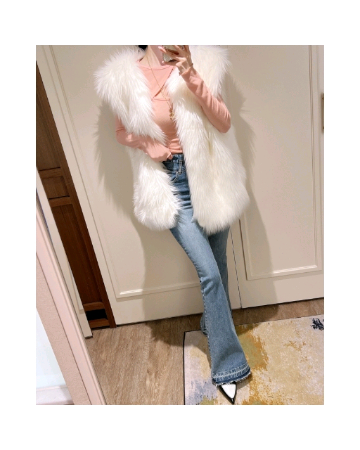 high quality 7cm장모퍼 사가 폭스 퍼 조끼 수입의류--0