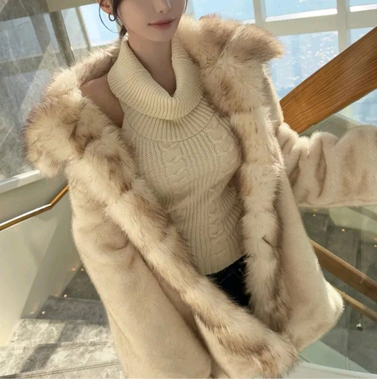 [새상품] 수입의류 워머 꽈배기 홀터넥 폴라 니트 세트 FREE 이미지