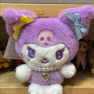 정품/산리오 쿠로미 인형 퍼플 리본 진주목걸이 키링 /딱 1개 보유중