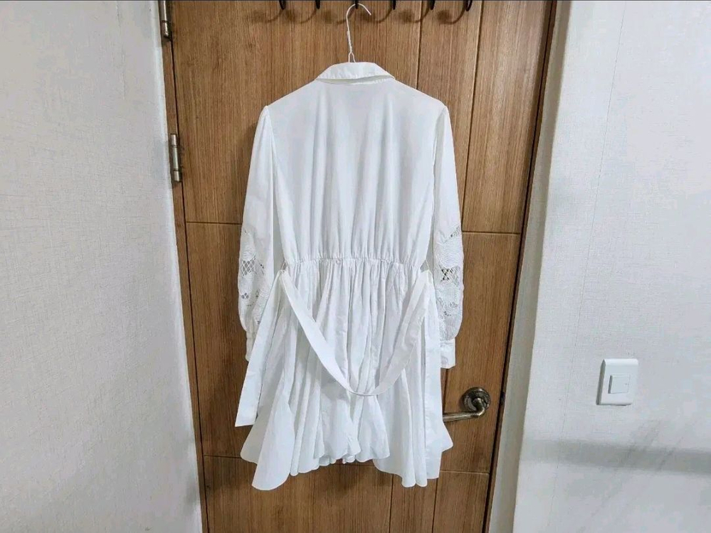 (36)여성 MAJE 마쥬 코튼 기퓌르 원피스--3