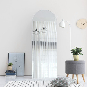 포그니 비산방지 타원형 스탠드 대형 전신거울(실버)