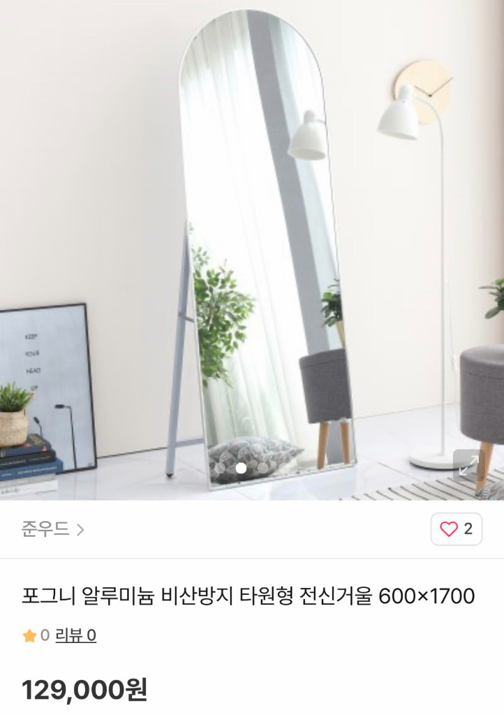 포그니 비산방지 타원형 스탠드 대형 전신거울(실버)--9