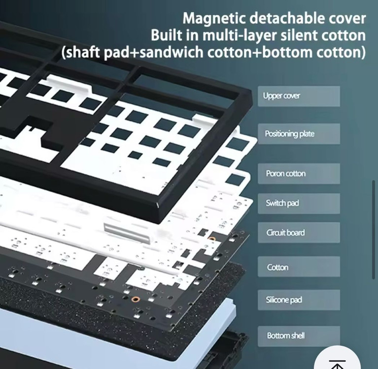 T108 풀배열 기계식 키보드 핑크 베어본--6