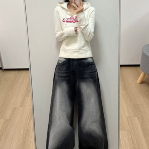 폴로 랄프로렌 핑크로고 아이보리 후드티