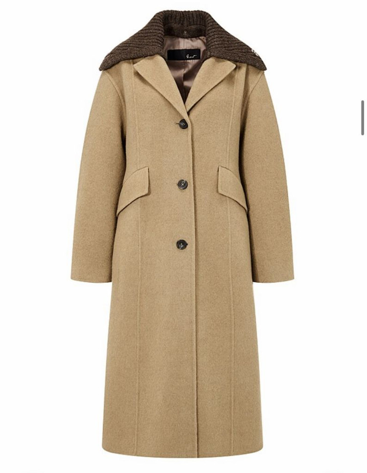 지컷 카멜 니티드 카라 코트 55--7