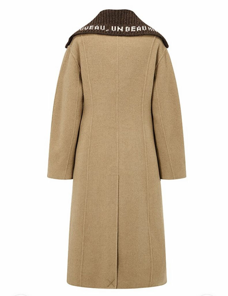 지컷 카멜 니티드 카라 코트 55--8