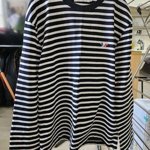 메종키츠네 스트라이프 긴팔 티셔츠