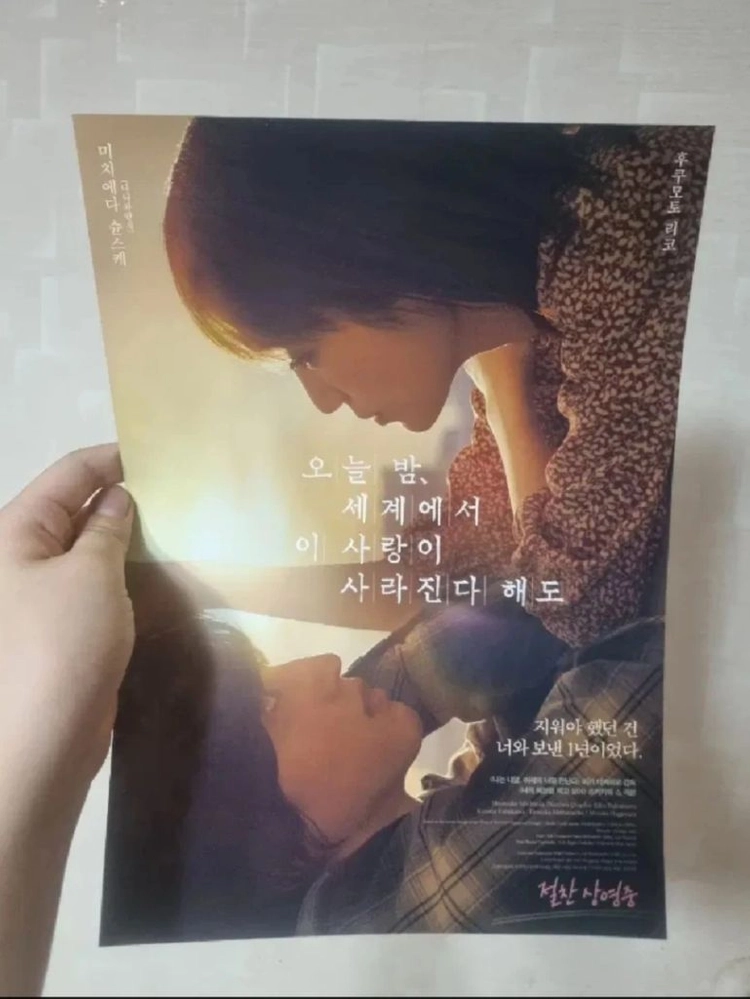 오늘밤이세계에서이사랑이사라진다해도 오세이사 세카코이 영화 포스터 미치에다슌스케 이미지