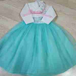 여아 한복 2호 세트 +속치마+저고리 4호(새거) 일괄