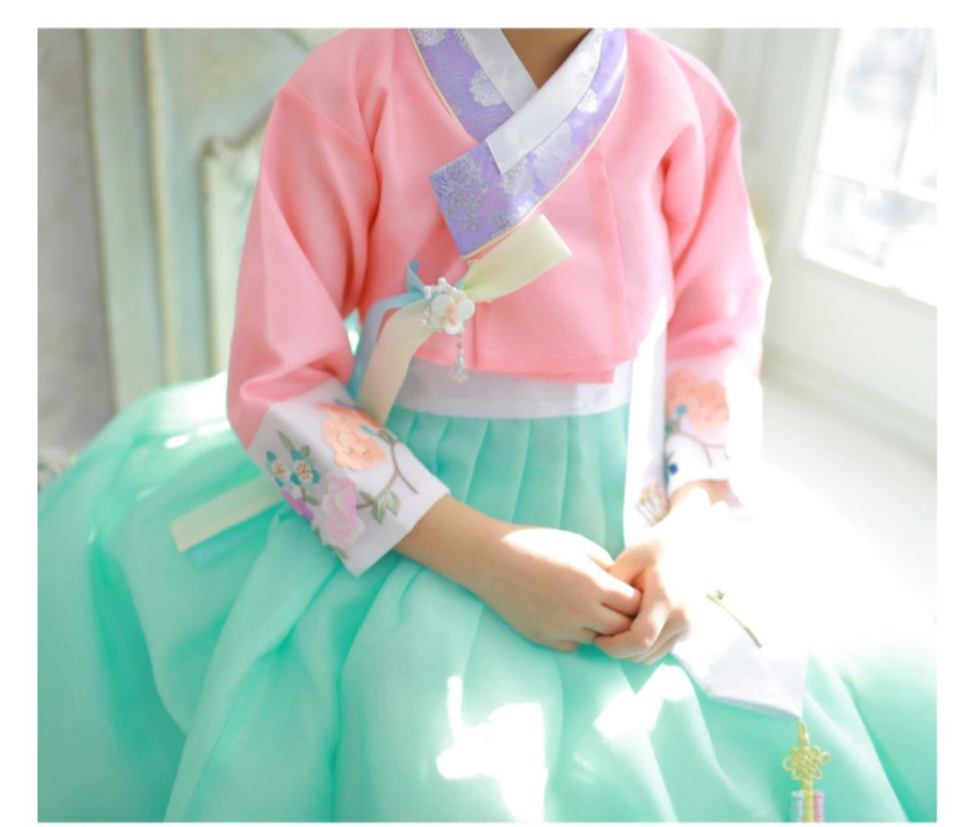 여아 한복 2호 세트 +속치마+저고리 4호(새거) 일괄--2