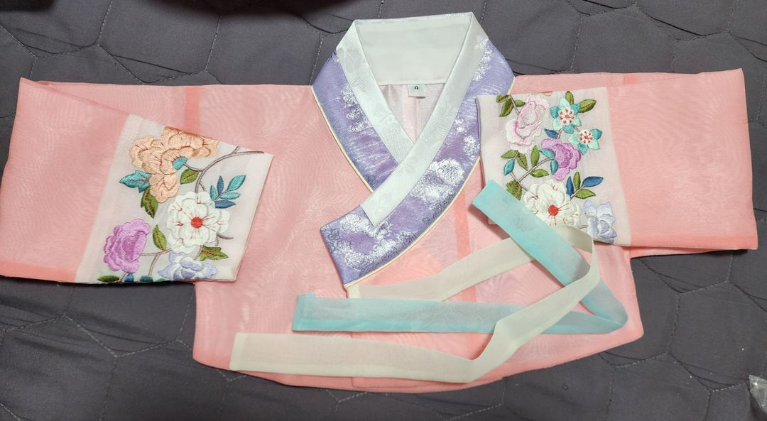 여아 한복 2호 세트 +속치마+저고리 4호(새거) 일괄--3