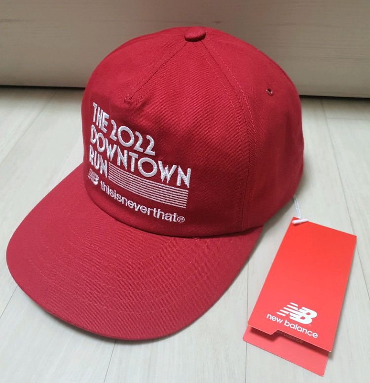 뉴발란스 x 디스이즈네버댓 레드 볼캡 트러커캡 모자--3