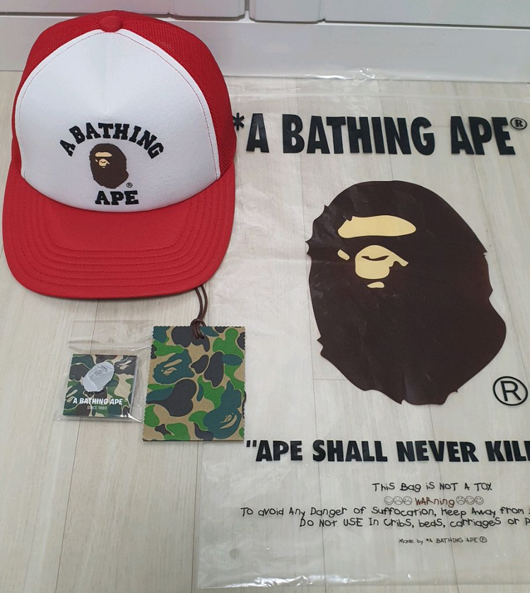 베이프 BAPE 레드캡 매쉬캡 트러커캡 볼캡 모자--4