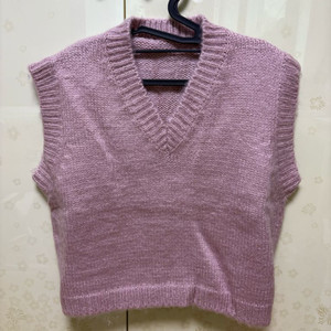 인디핑크 니트 조끼(새상품)