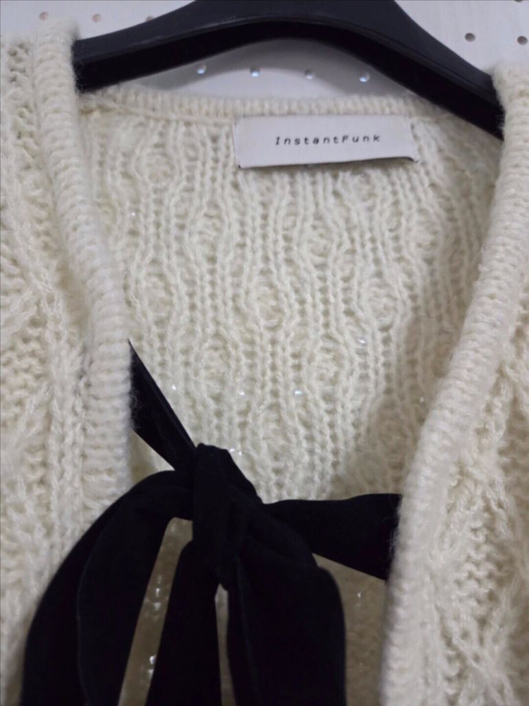 인스턴트펑크 울 리본 가디건 프리--4