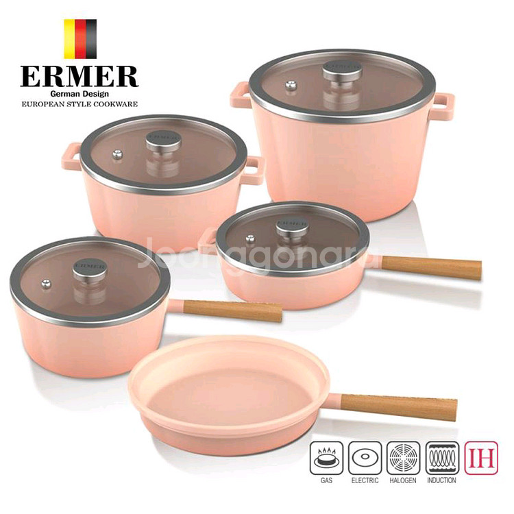 미사용 독일 에머 그라데이션 세라믹 IH 냄비 5종 세트--1
