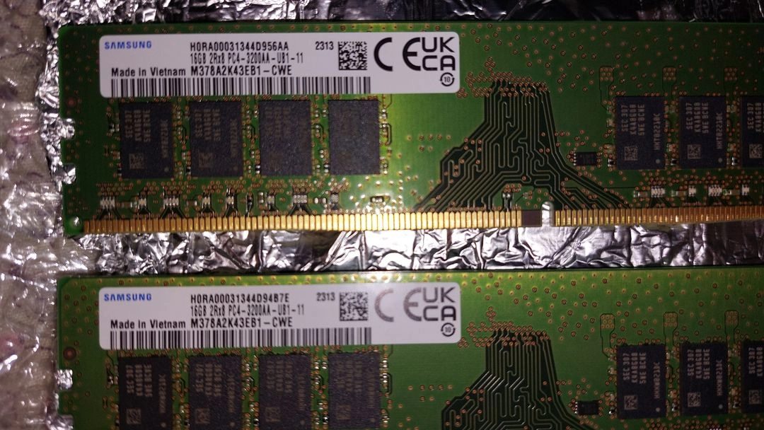 삼성 ddr4-3200mhz 16Gb 메모리 * 2장 총 32Gb 이미지