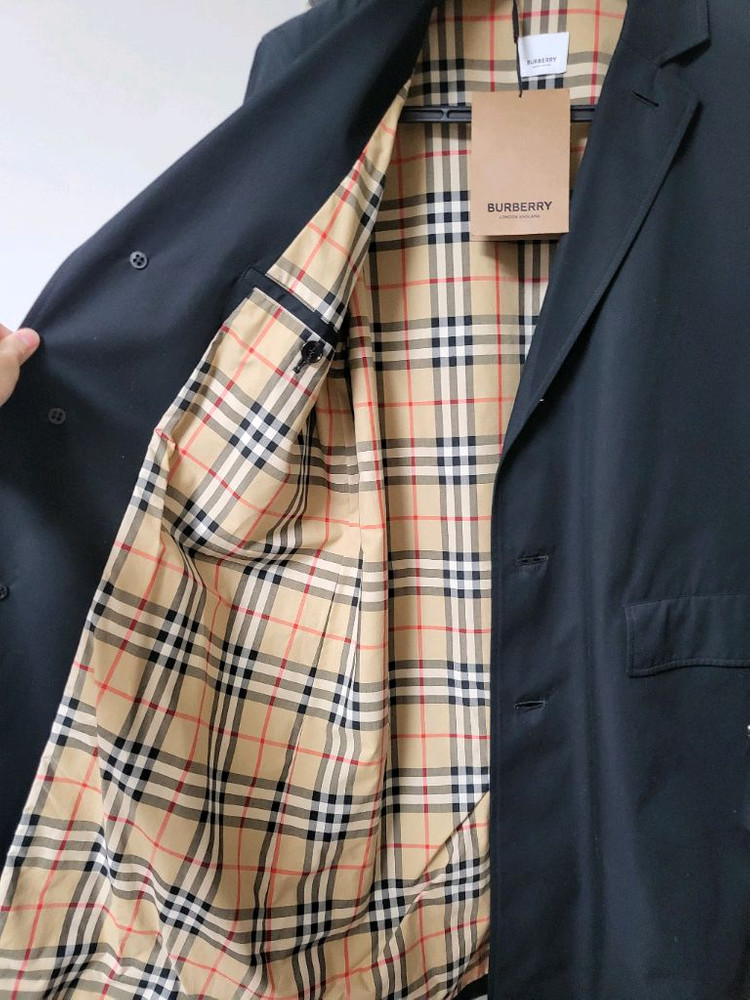 버버리 신형 체크 개버딘 카코트 48--3