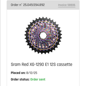 스램 레드e1 스프라켓 10-33 레인보우