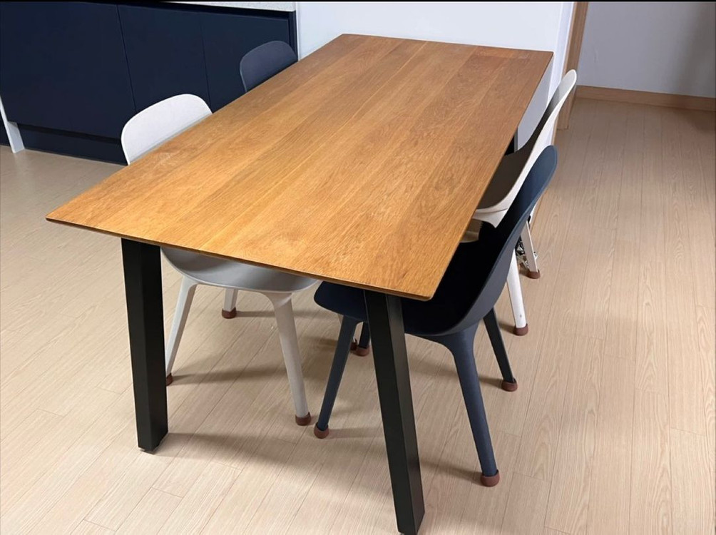 오크 원목 식탁(1600*800) + IKEA 오드게르 의자 세트--1