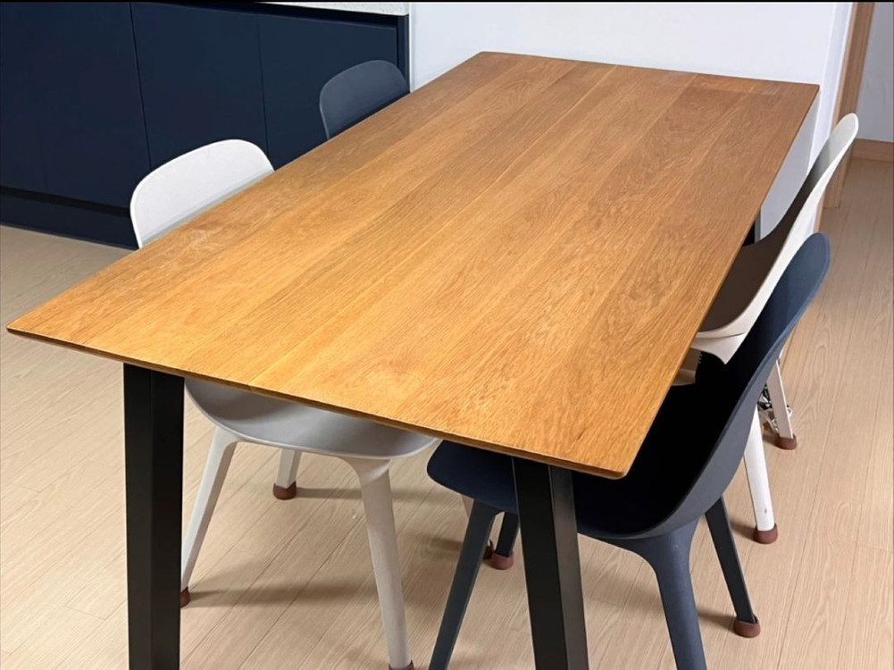 오크 원목 식탁(1600*800) + IKEA 오드게르 의자 세트--2