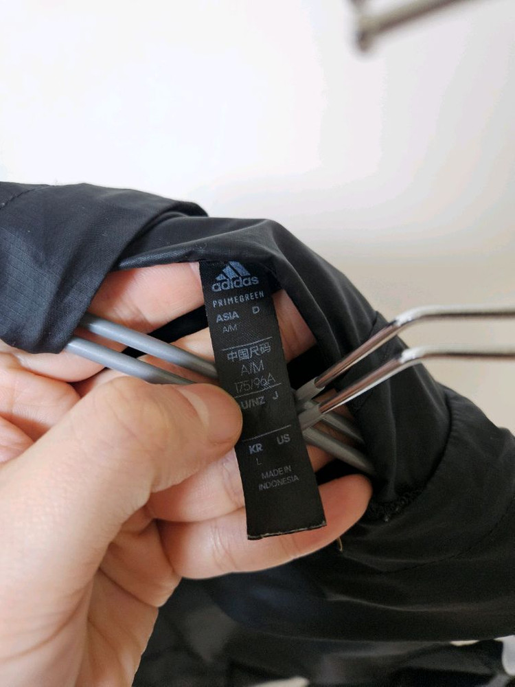 아디다스 삼선 블랙 러닝 바람막이 후드집업--4