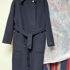 핸드메이드 울 후드 코트 네이비 후드 탈부착 가능 시에 던스트 마가린핑거스 그로브스토어 한섬 타임 마인