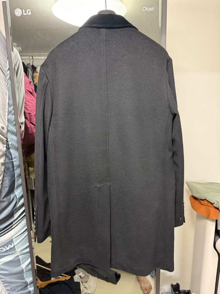 버버리프로섬/벨벳카라 울캐시미어코트/52(100-105)--1