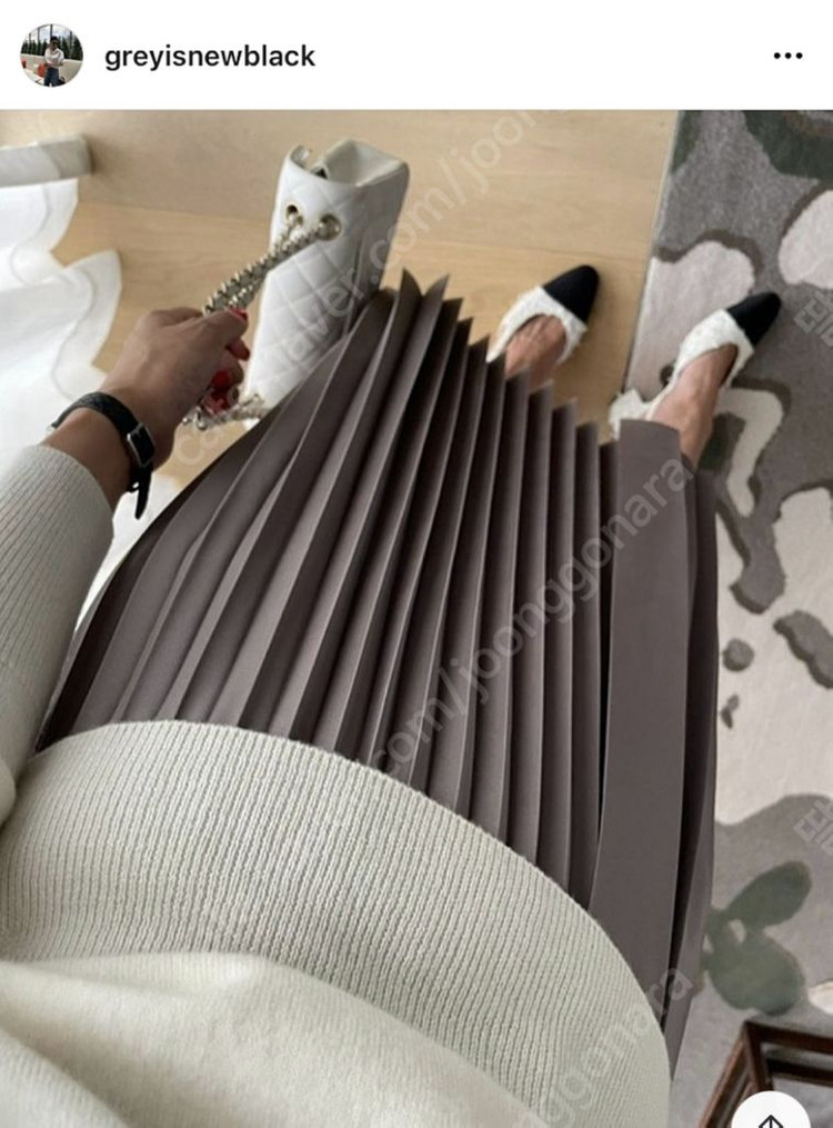 비그레이 플리츠 스커트--2