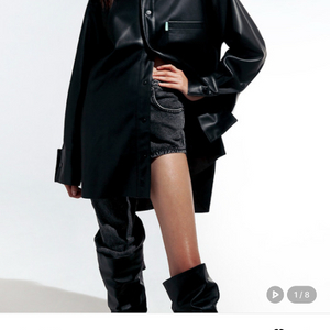 인스턴트펑크 오버사이즈 폭스 레더 셔츠 Oversize faux-leather shirt