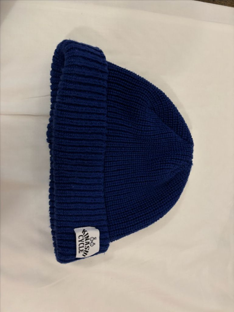 KINASHI CYCLE 리브 니트 모자 로고 패치 원포인트 키나시 사이클 일본제 플랩 니트 캡 비니 고품질 모자--2