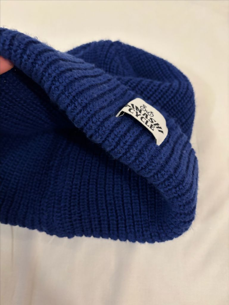 KINASHI CYCLE 리브 니트 모자 로고 패치 원포인트 키나시 사이클 일본제 플랩 니트 캡 비니 고품질 모자--3