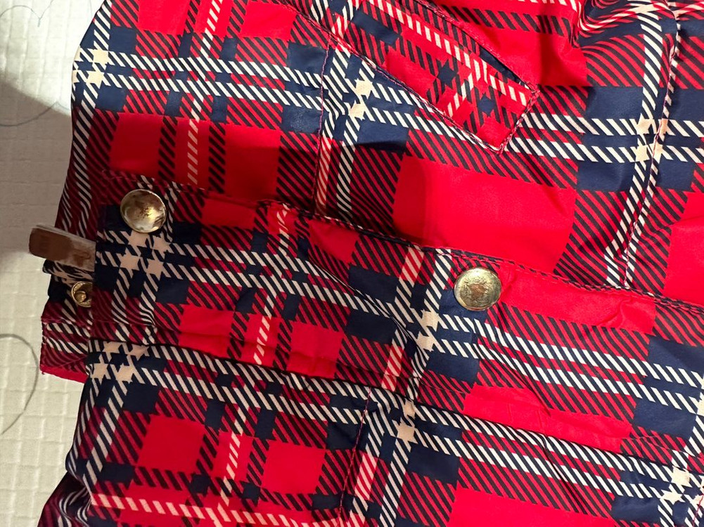 미니로디니 키즈 체크 패딩 점퍼+모자 세트--1