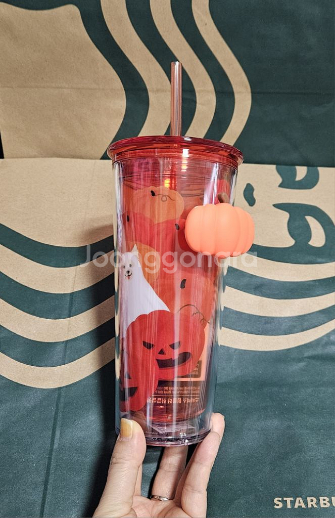 새상품S급]스타벅스 할로윈 펫코스튬 팝핸들 콜드컵 473ml--2