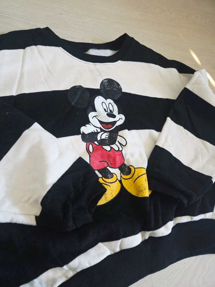 오버핏 미키마우스 스트라이프 맨투맨(프리사이즈)--8