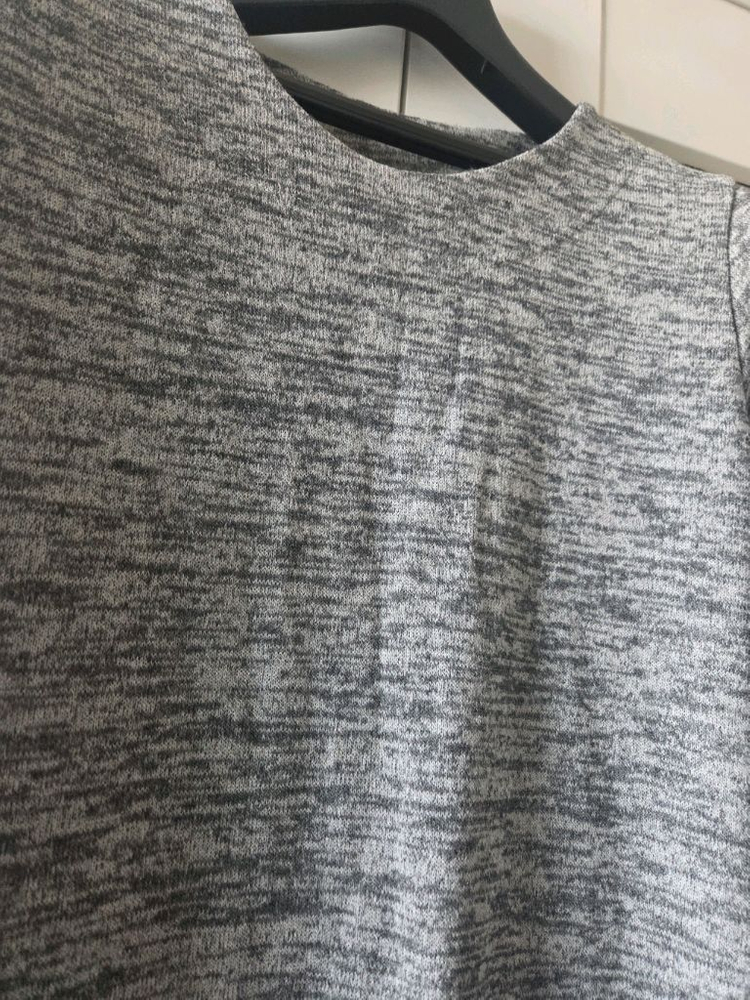 회색 골지 롱 슬리브티(프리사이즈)--1