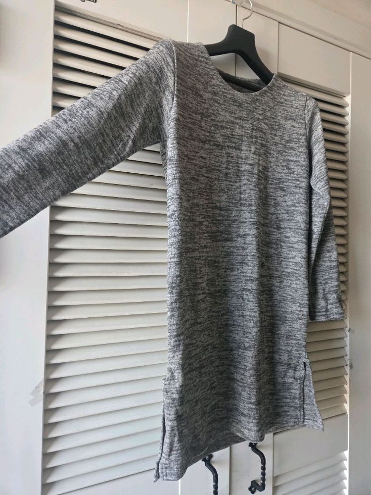 회색 골지 롱 슬리브티(프리사이즈)--2