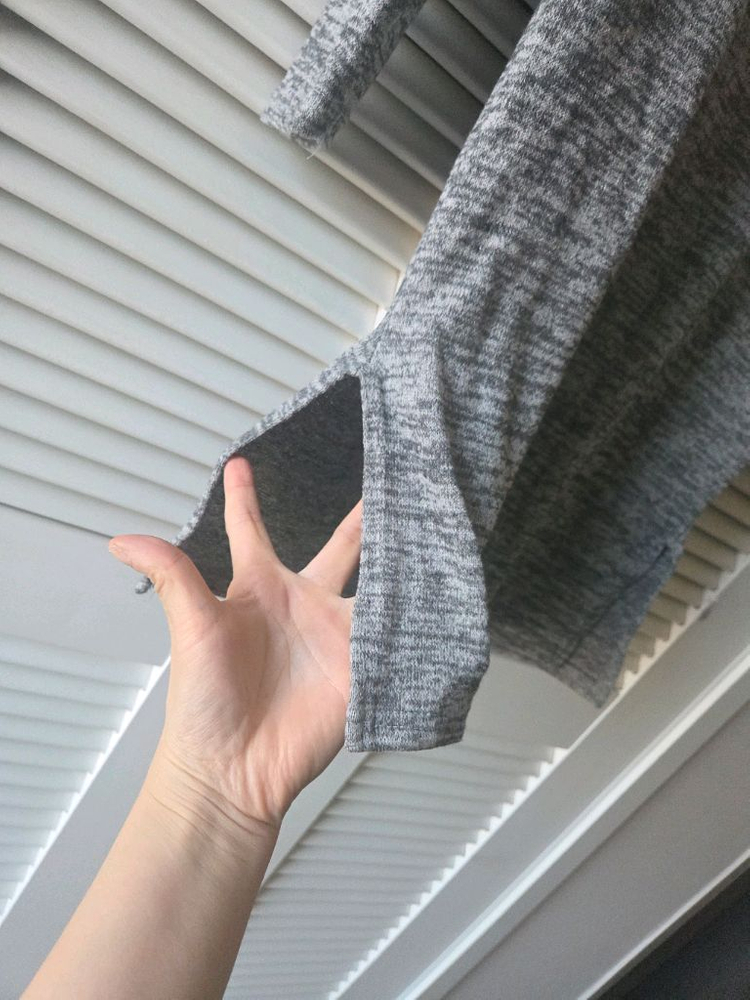 회색 골지 롱 슬리브티(프리사이즈)--3