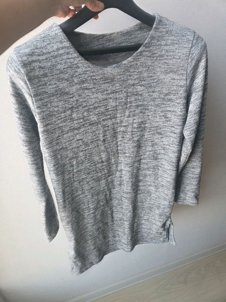 회색 골지 롱 슬리브티(프리사이즈)--4