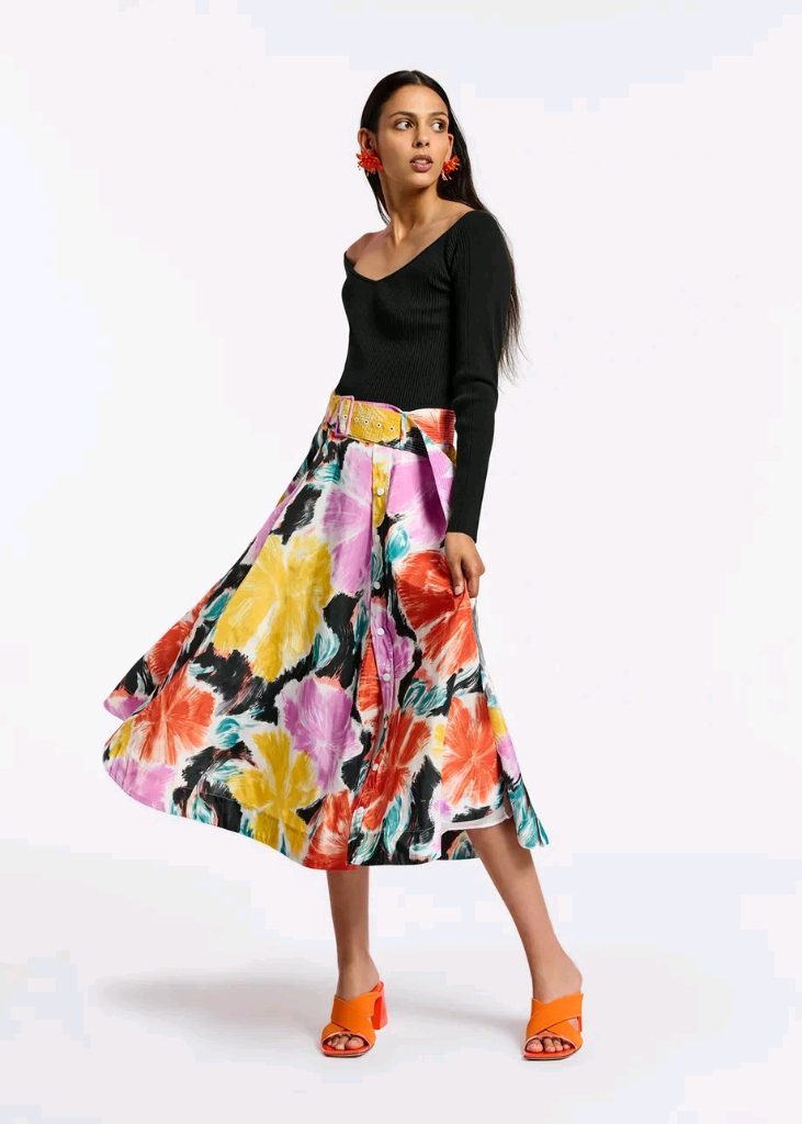 에센셜 앤트워프 Essentiel Antwerp 23 멀티 컬러 플로랄 스커트--2