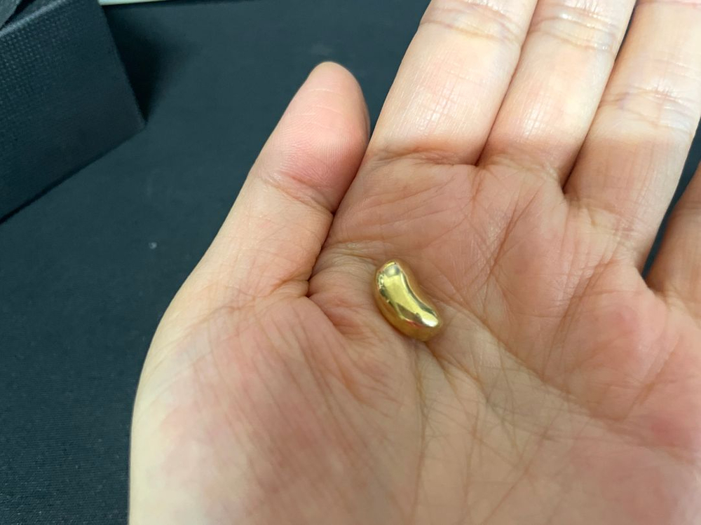 14K 옐로우 골드 콩 팬던트 강남콩 모양 목걸이 펜던트 이미지