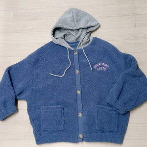 새상품 오버핏 후드 뽀글이 점퍼-프리사이즈