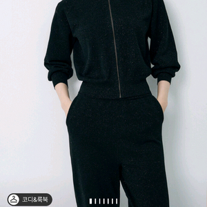 랑방 글리터후드가디건세트