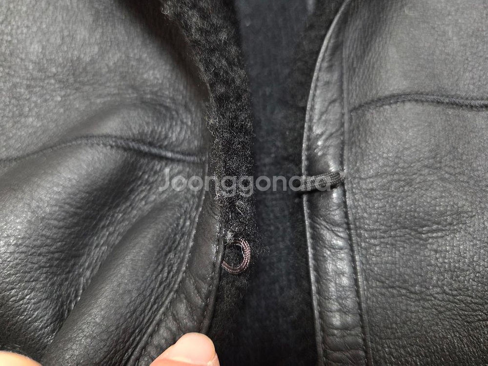 쏘울(SO.WOOL) 터키 무스탕 리버시블 후드 롱베스트 55-66--5