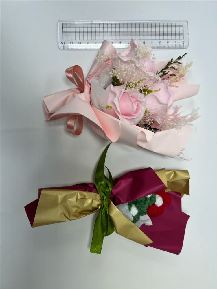 사랑스러운 비누꽃 뜨개꽃 꽃다발 졸업식 입학식--3