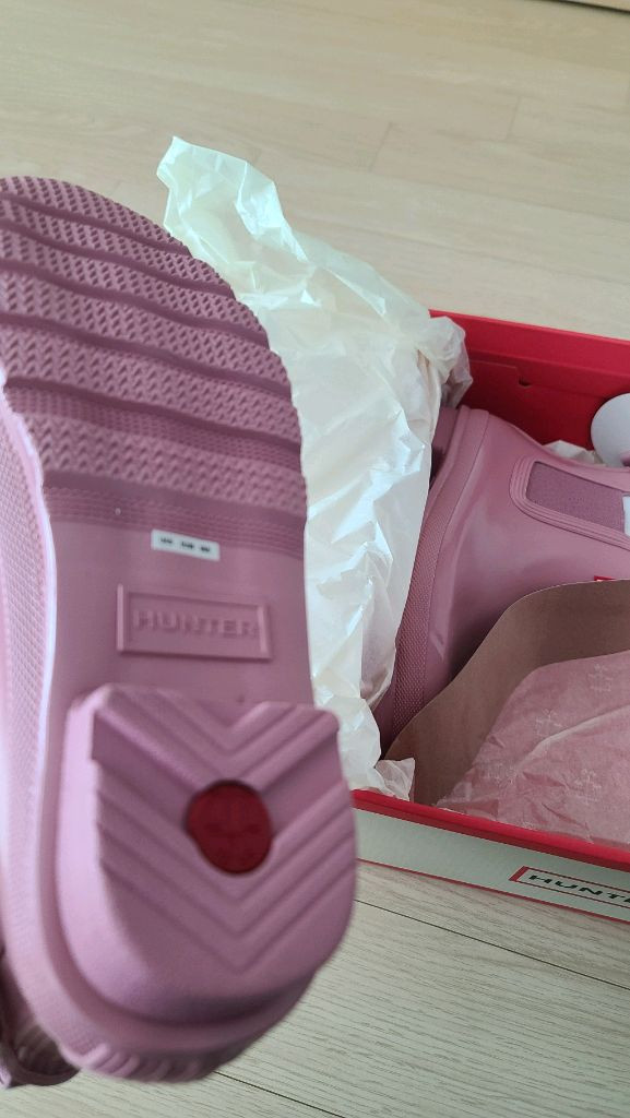 헌터 오리지널 첼시 글로스 레인부츠 핑크색상uk6(250사이즈정도)택포--2