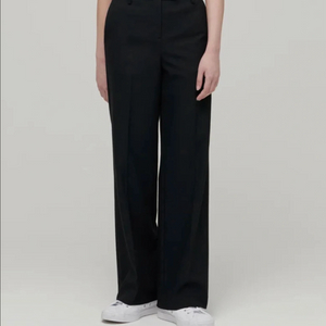 무신사스탠다드 우먼즈 와이드 히든 밴딩 슬랙스 블랙