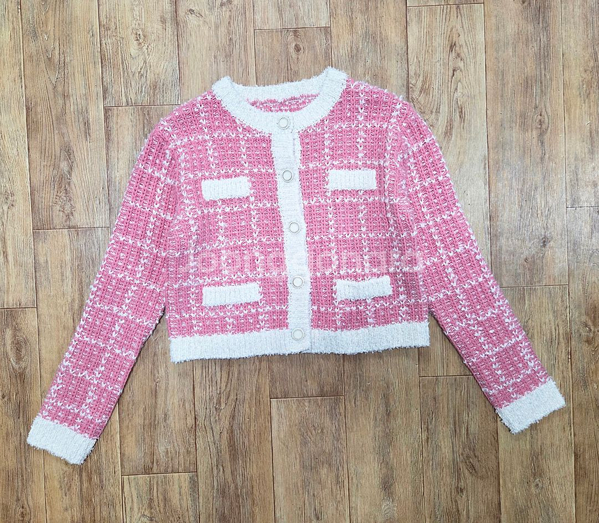 에트몽(ETMON) 장원영 트위드 니트가디건 55-66 새상품--4