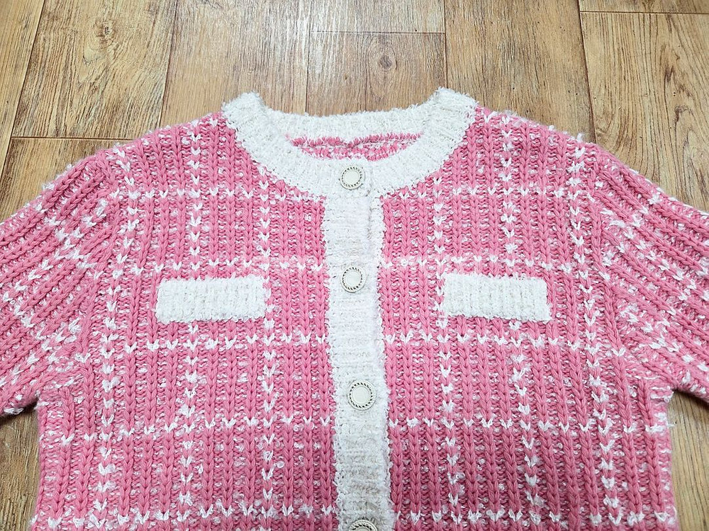 에트몽(ETMON) 장원영 트위드 니트가디건 55-66 새상품--5