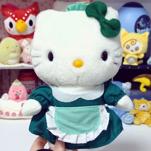 산리오 98년도 고전 헬로키티 웨이트리스 초록색 메이드 빈티지 인형 이미지